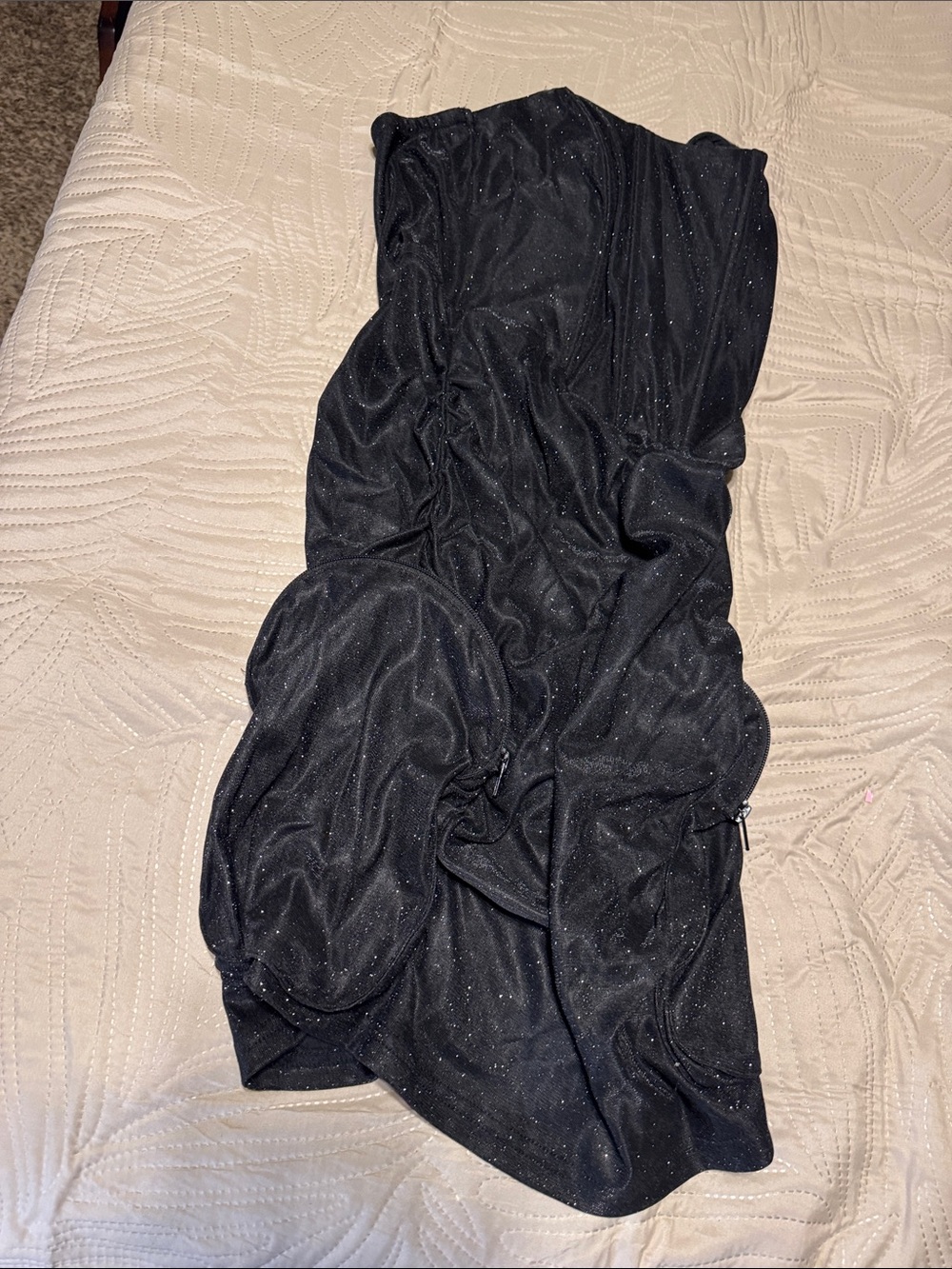Kaylee Kollection Black Sparkle Mini Dress - Elegant Evening Wear Sz L NWTs